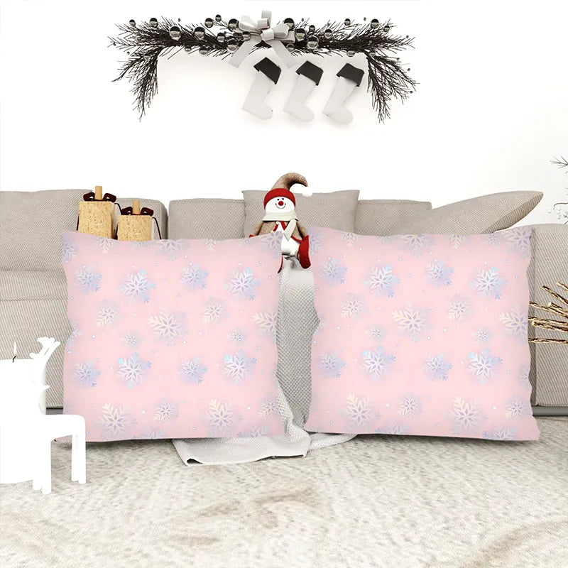 Christmas Gradient Snowflake Pillow Case